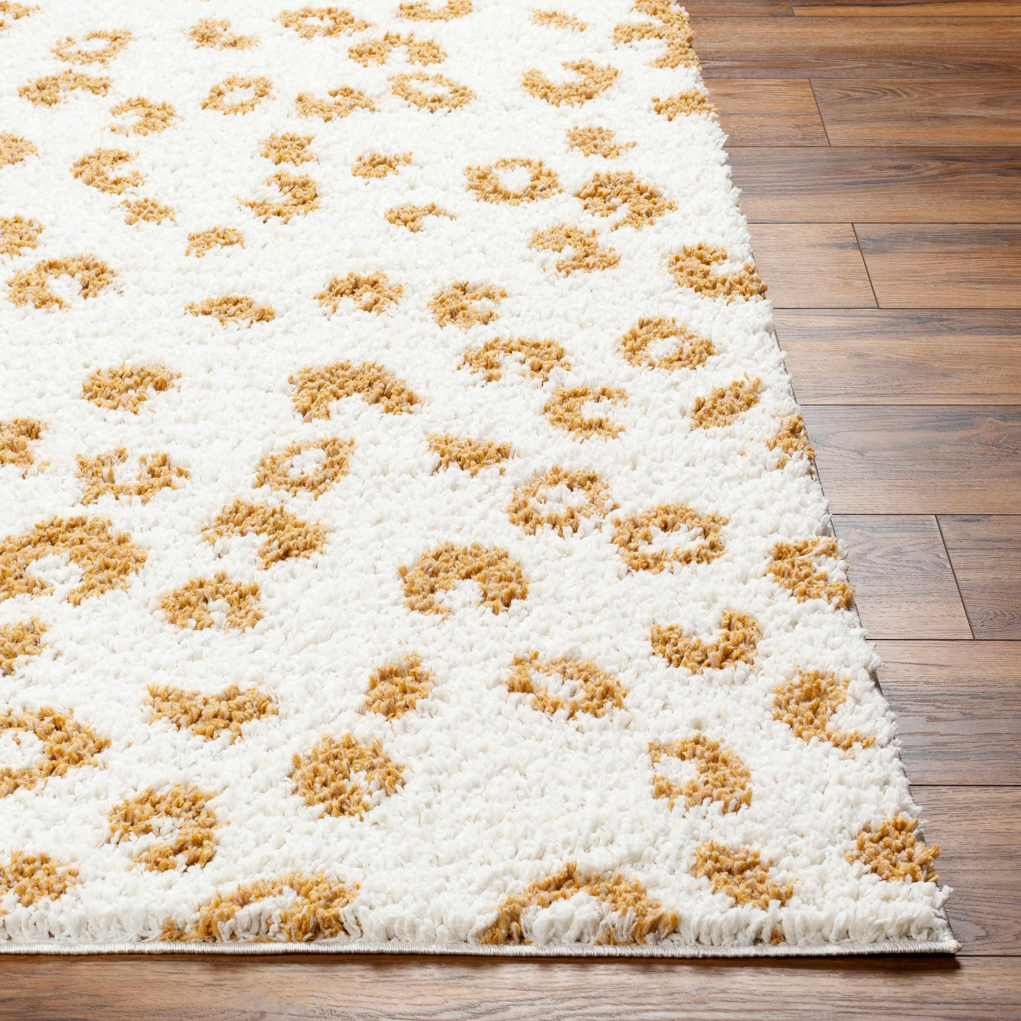 Altin Leopard Print White Area Rug