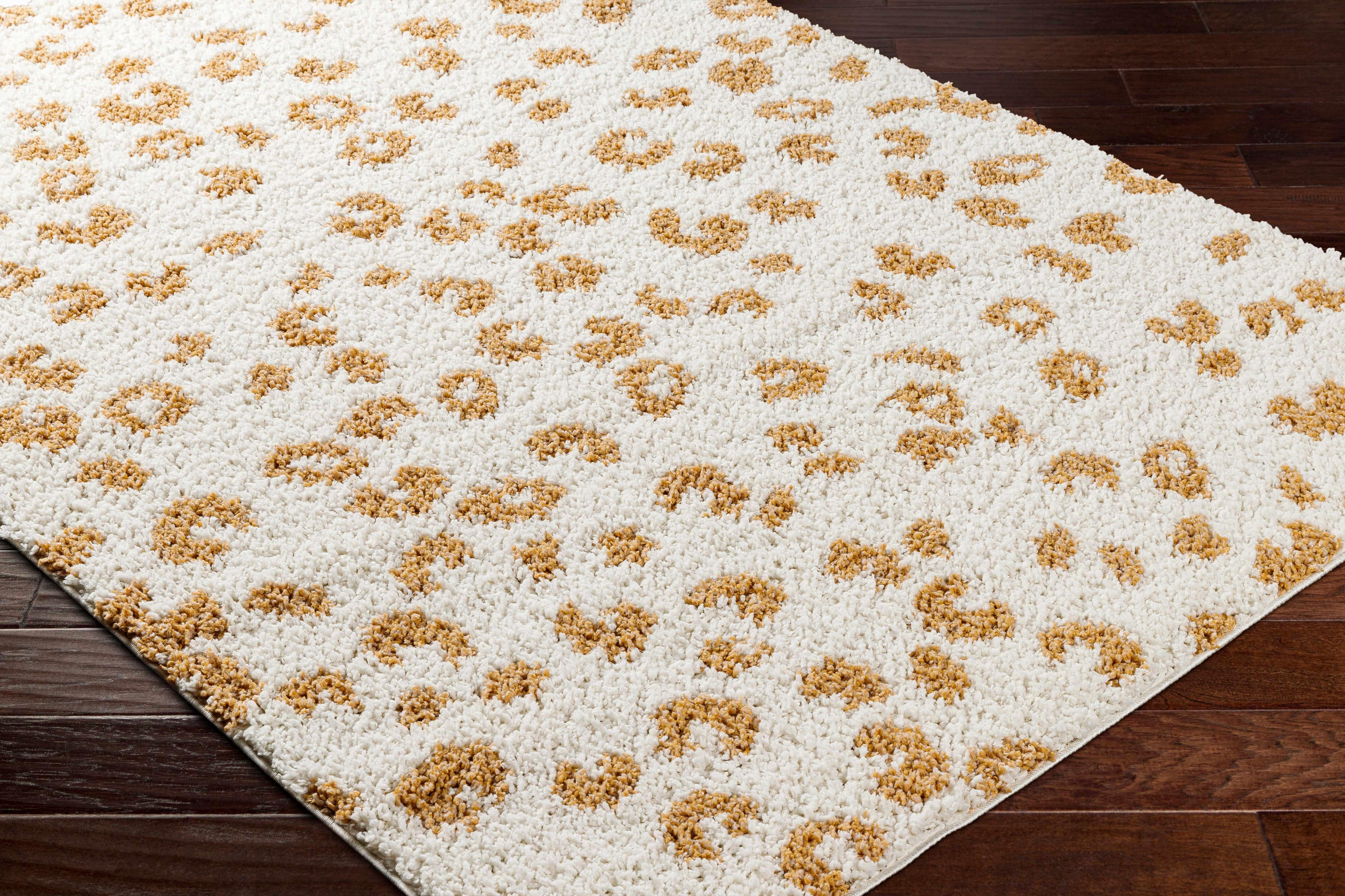 Altin Leopard Print White Area Rug