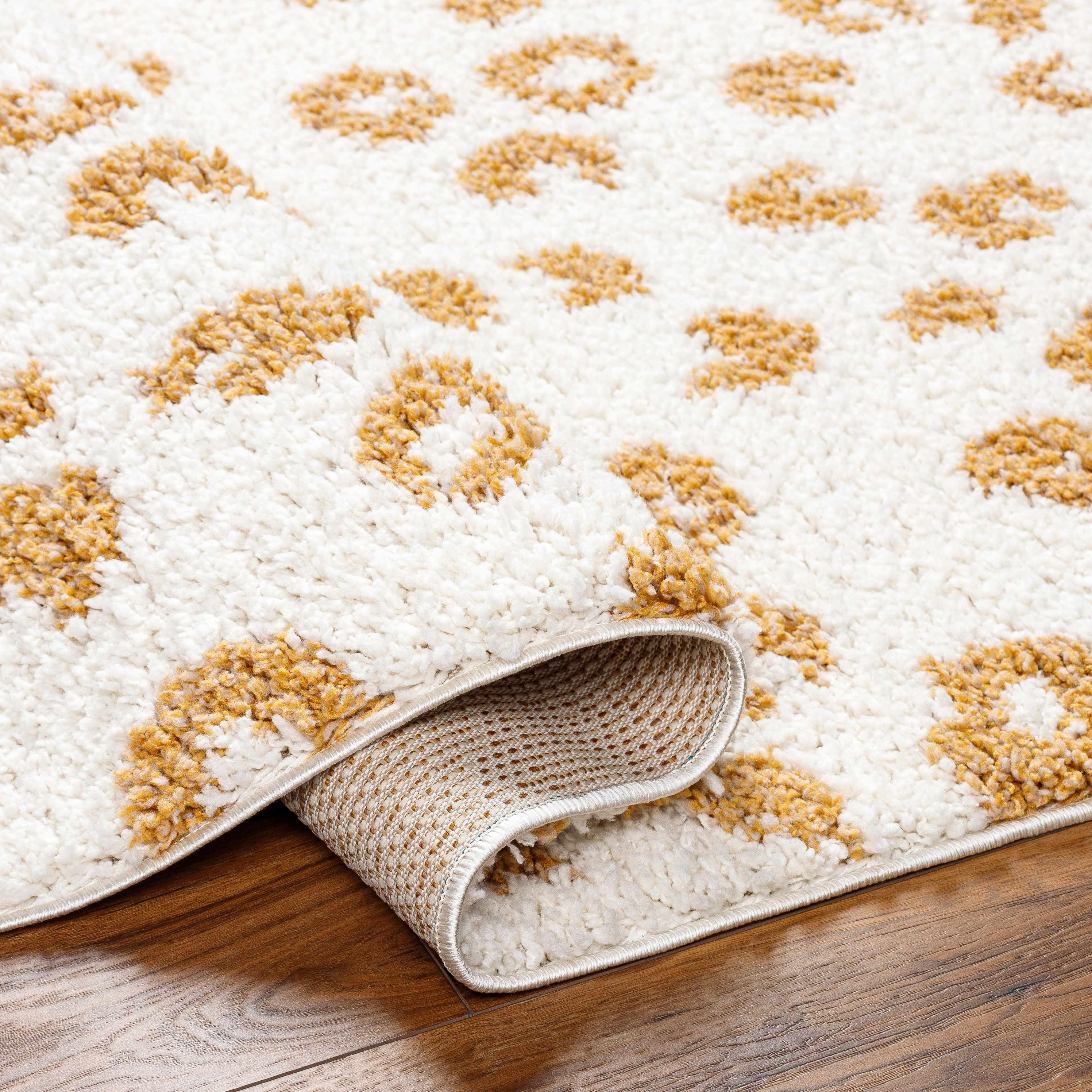 Altin Leopard Print White Area Rug