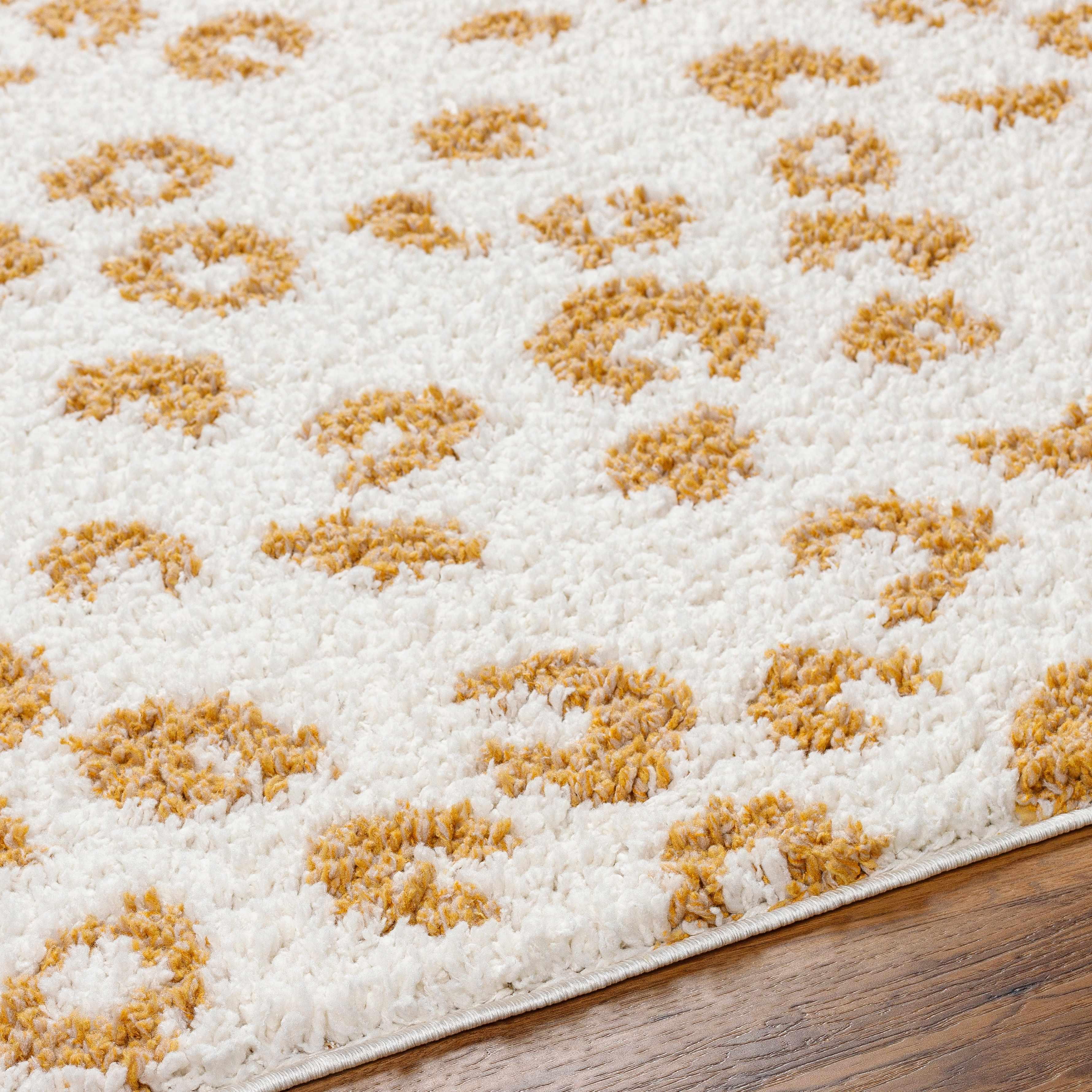 Altin Leopard Print White Area Rug