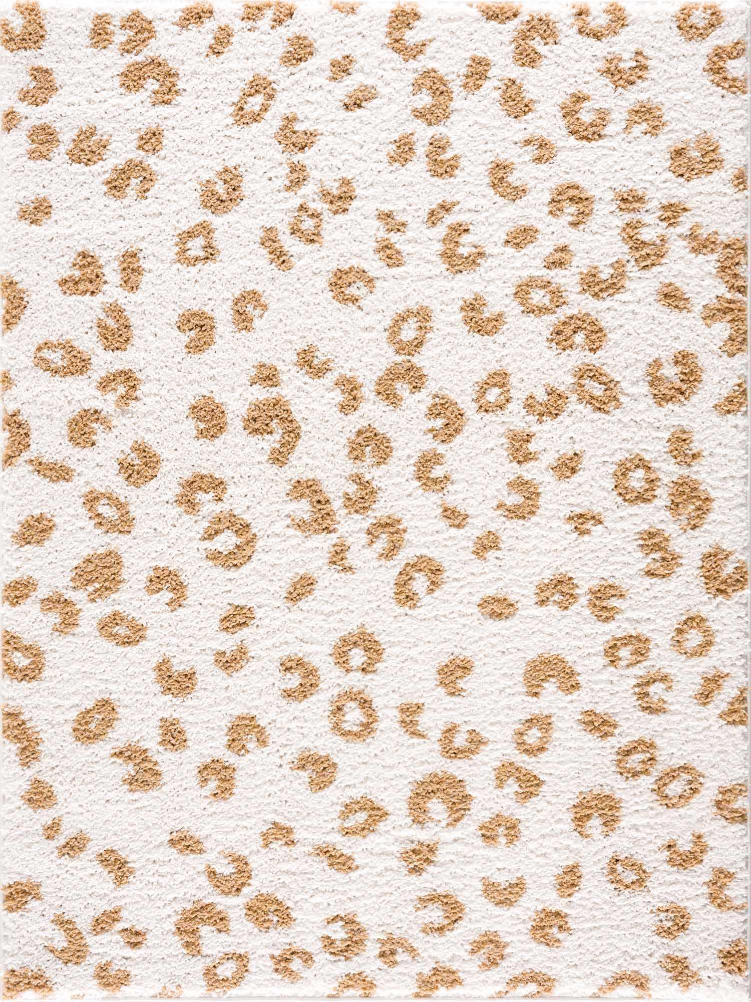 Altin Leopard Print White Area Rug