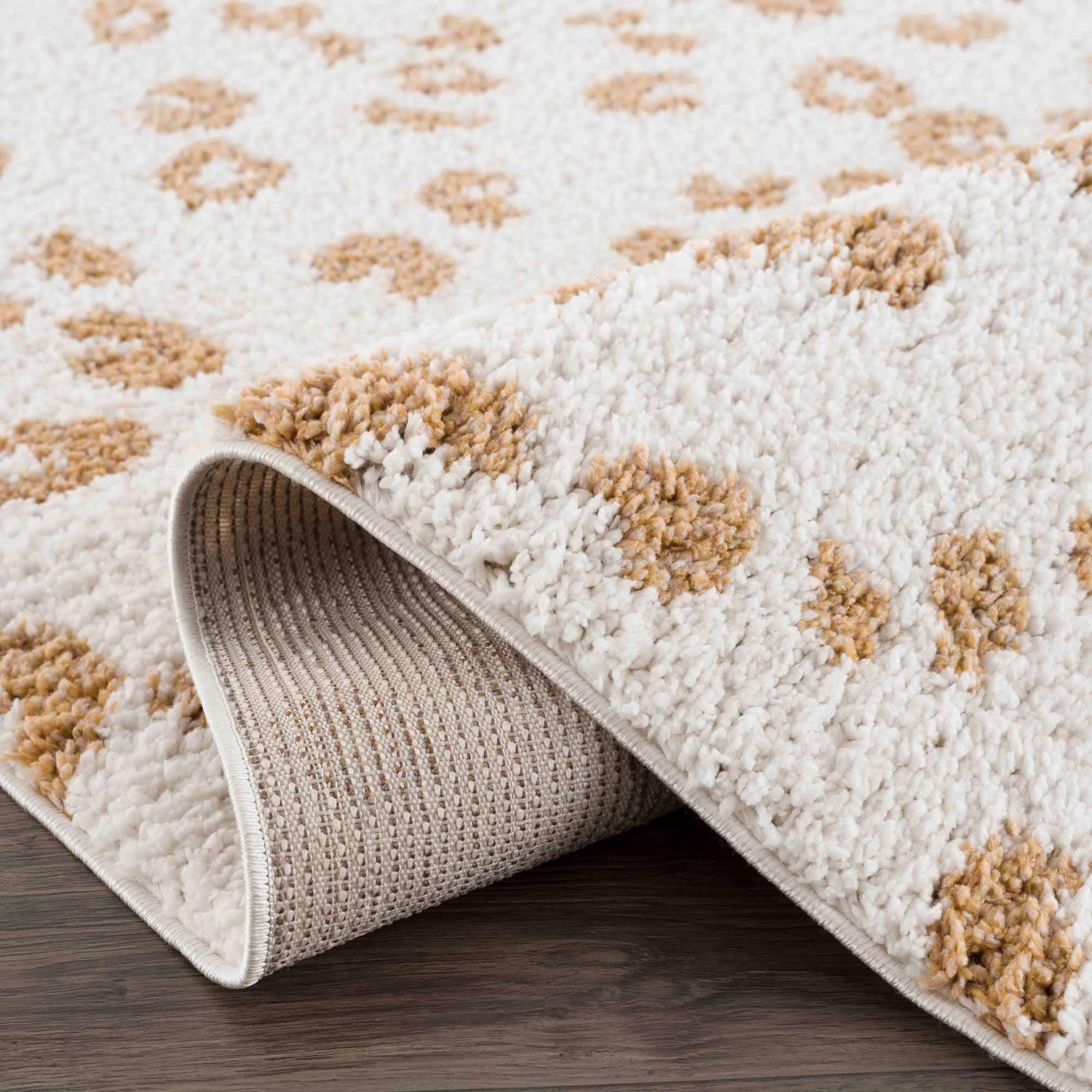 Altin Leopard Print White Area Rug