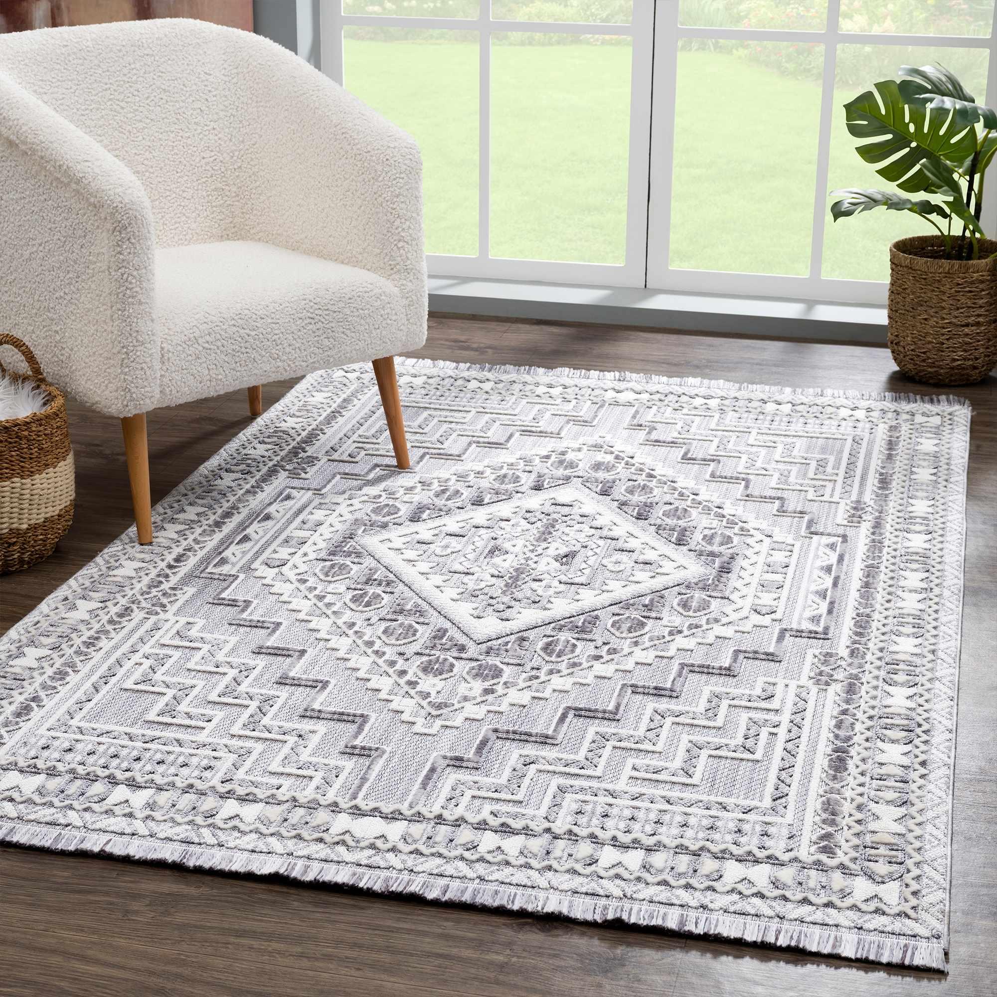 Alya Charcoal Textured Area Rug