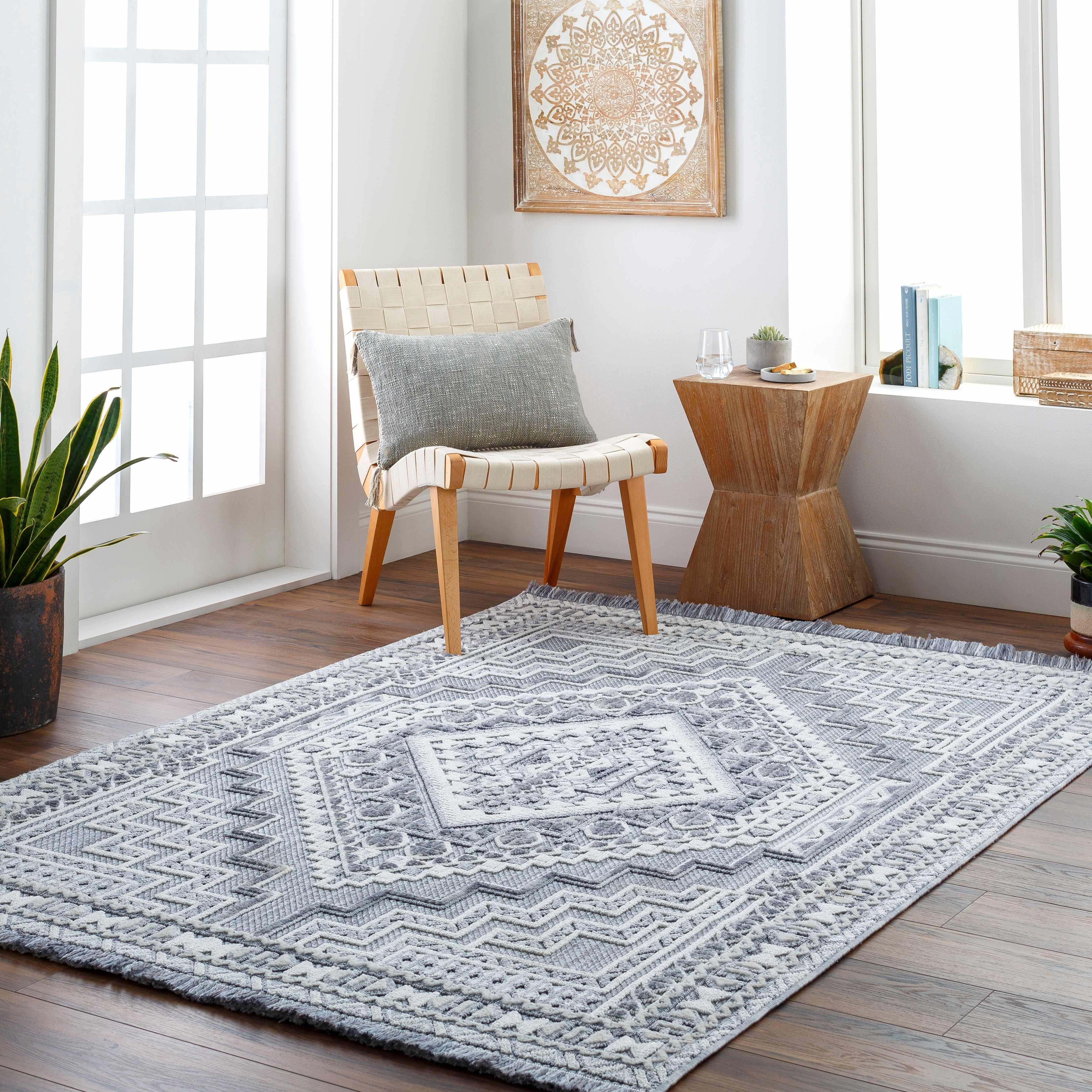 Alya Charcoal Textured Area Rug