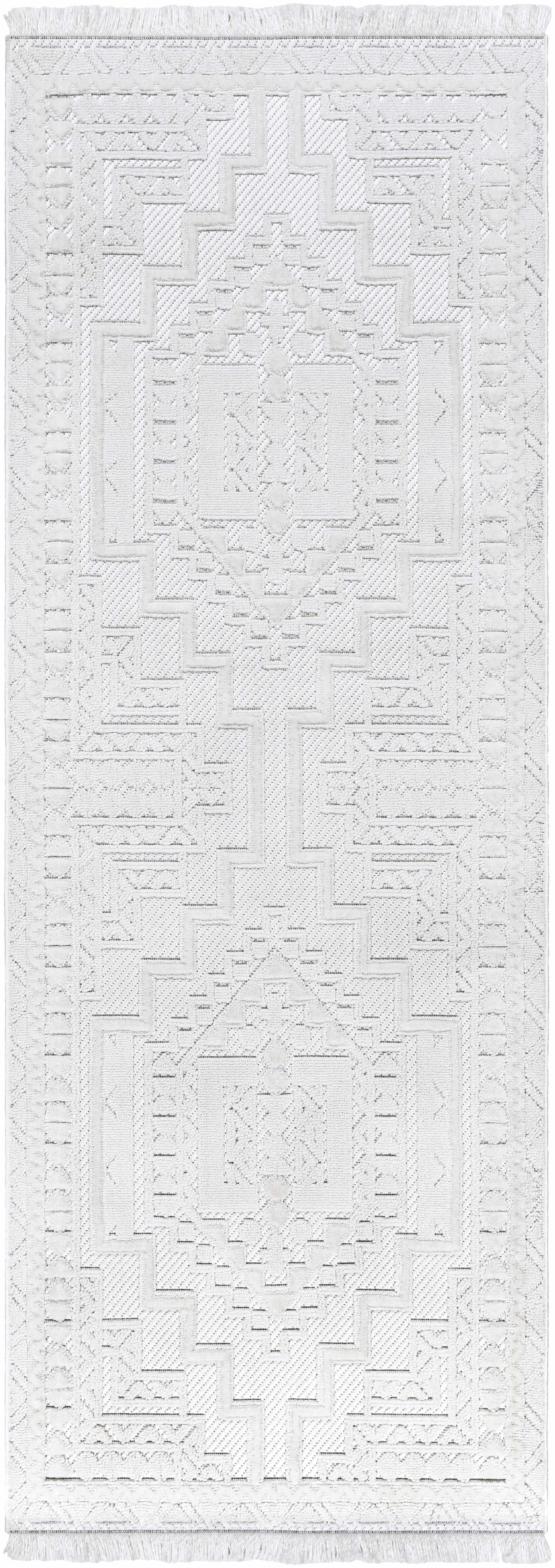 Alya White Fringe Rug