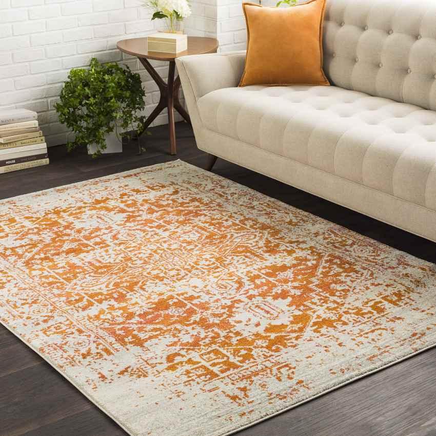 Amelia Traditional Orange/Beige Area Rug