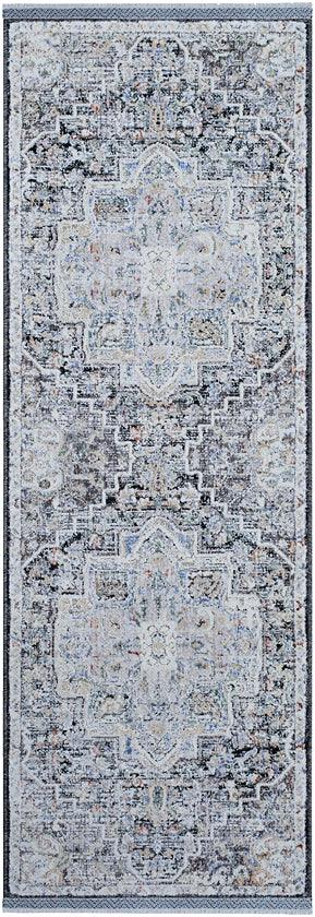 Amiee Traditional Black/Denim Area Rug