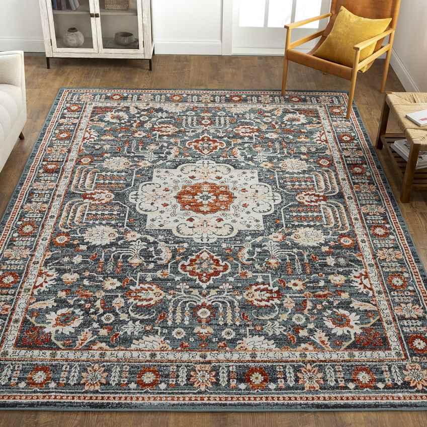 Amo Traditional Navy Area Rug