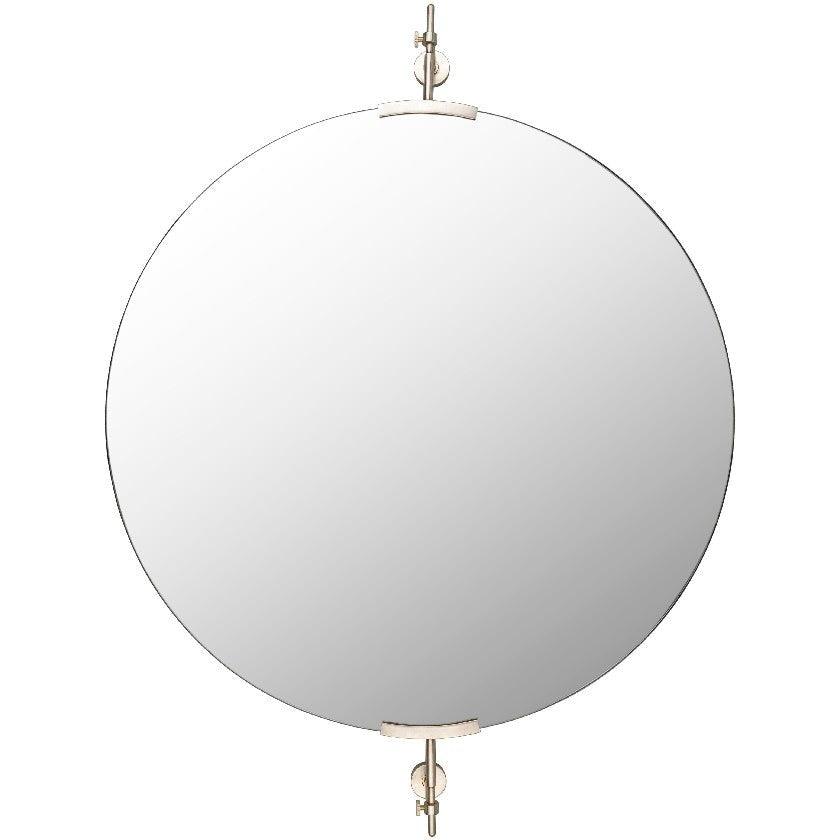 Ampass Modern Metallic Silver Wall Mirror