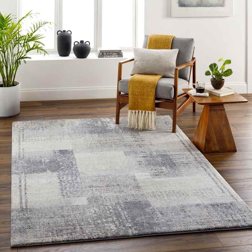 Amrit Modern Off-White/Charcoal Area Rug