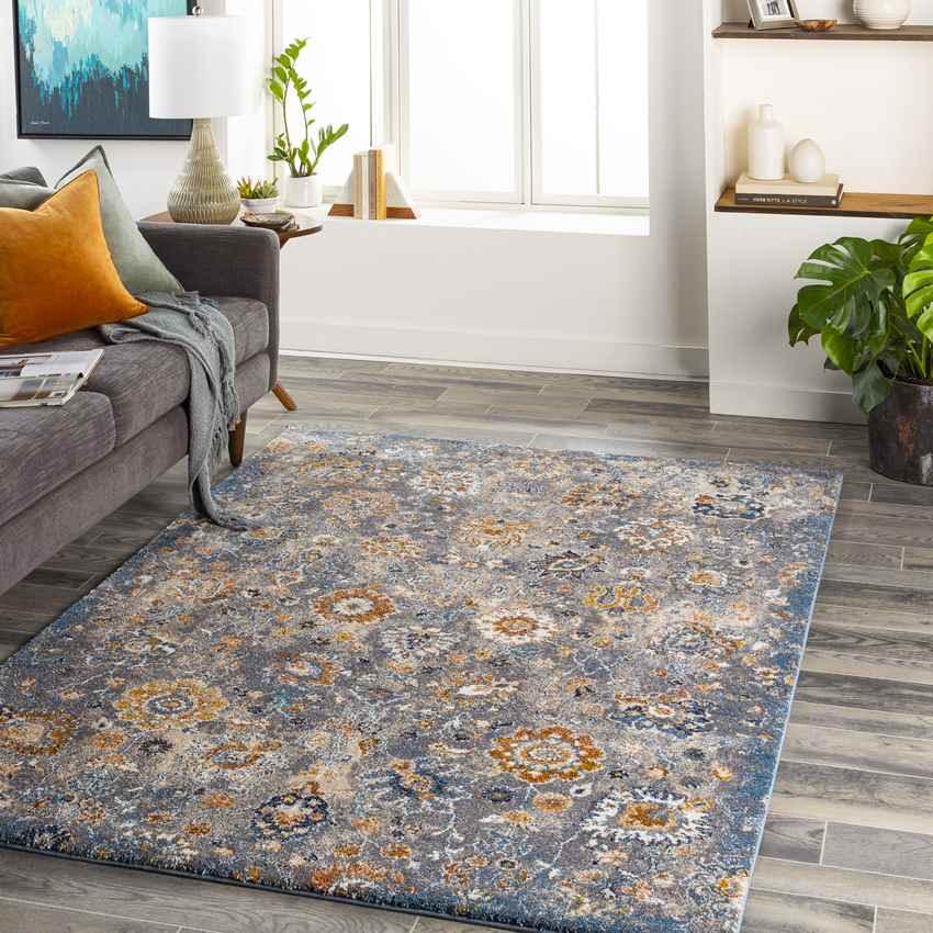 Anarita Traditional Dark Blue Area Rug