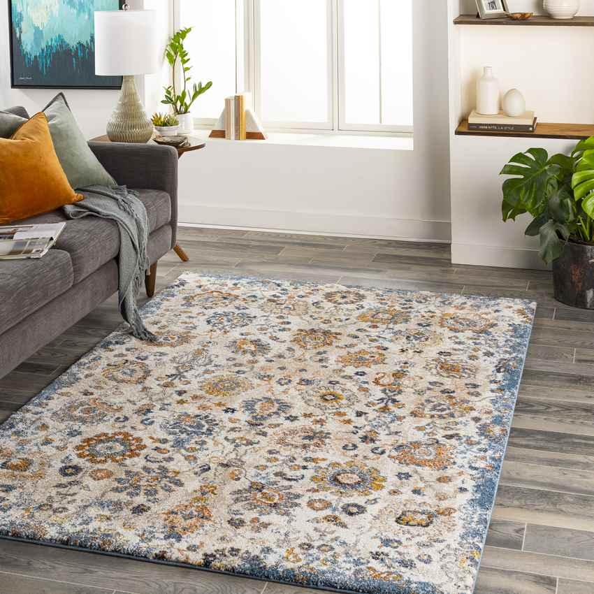 Anarita Traditional Navy Area Rug