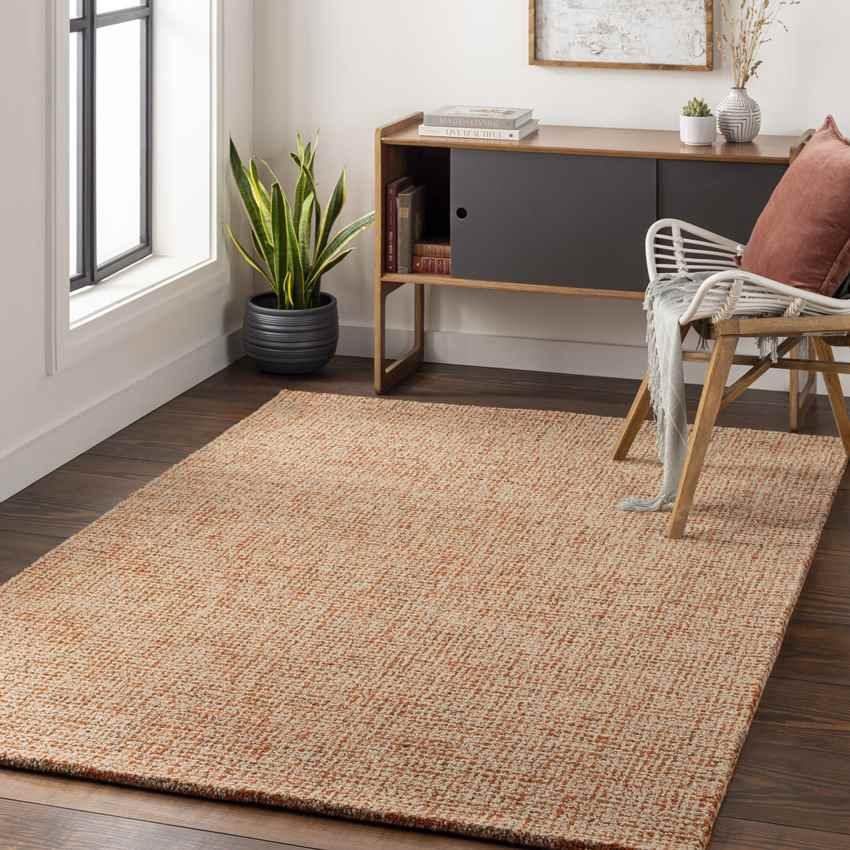 Ancona Modern Burnt Orange Area Rug