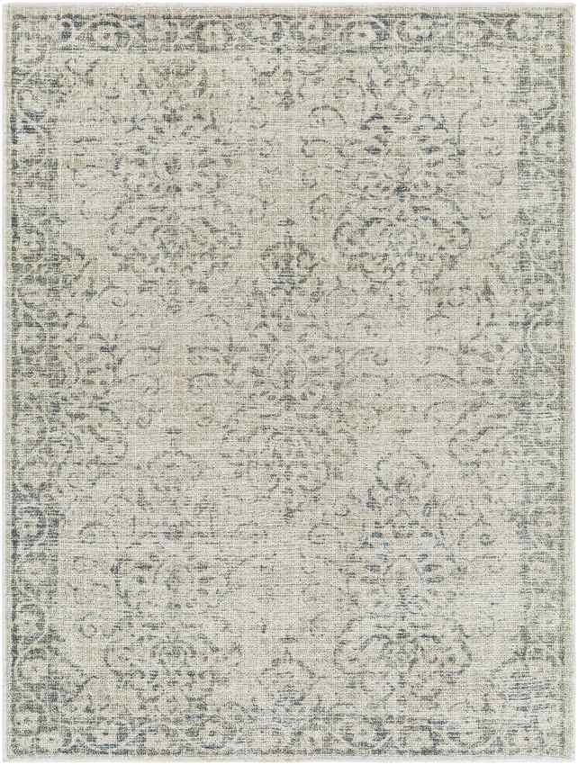 Andera Traditional Dark Moss Washable Area Rug