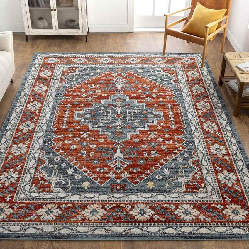 Andrews Traditional Burnt Orange Area Rug