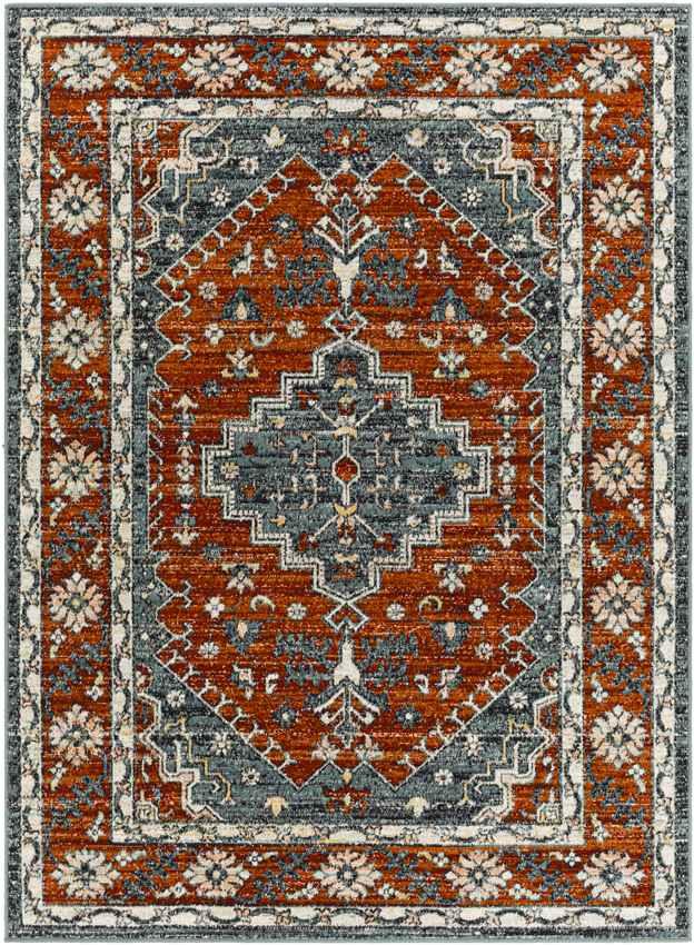 Andrews Traditional Burnt Orange Area Rug