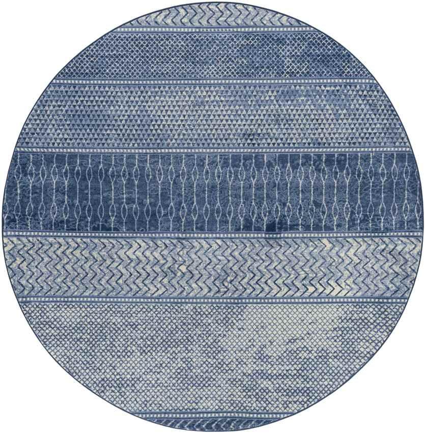 Angelica Global Bright Blue Area Rug