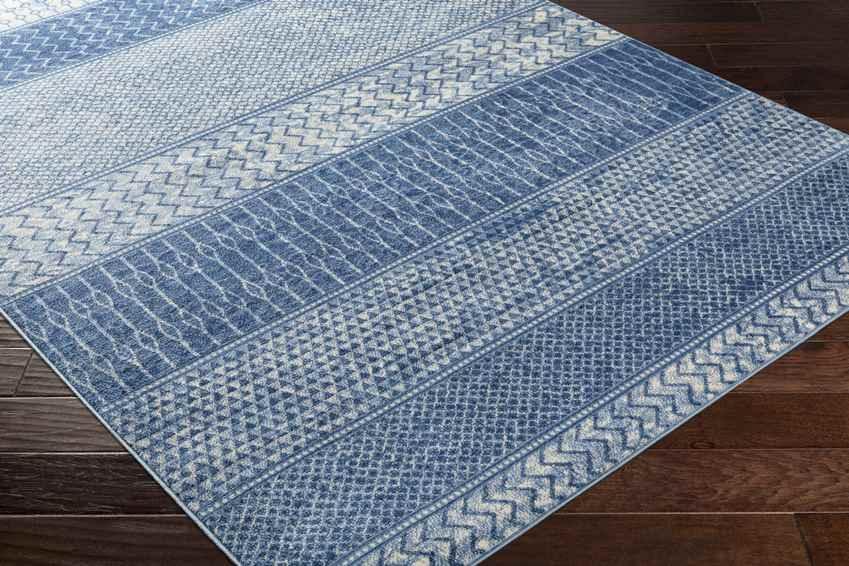 Angelica Global Bright Blue Area Rug