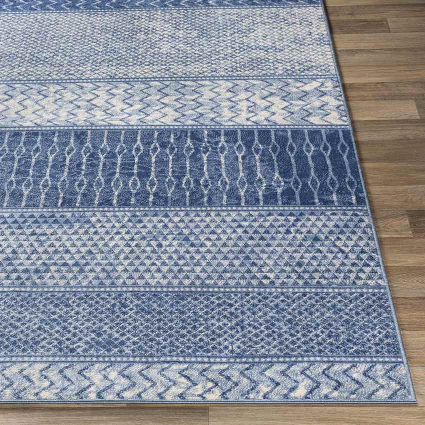 Angelica Global Bright Blue Area Rug