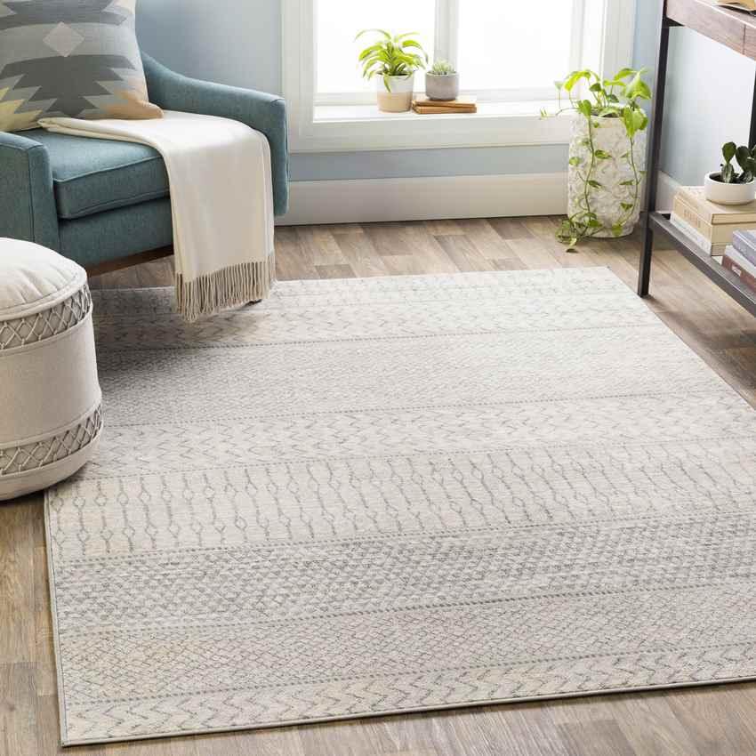 Angelica Global Silver Gray Area Rug