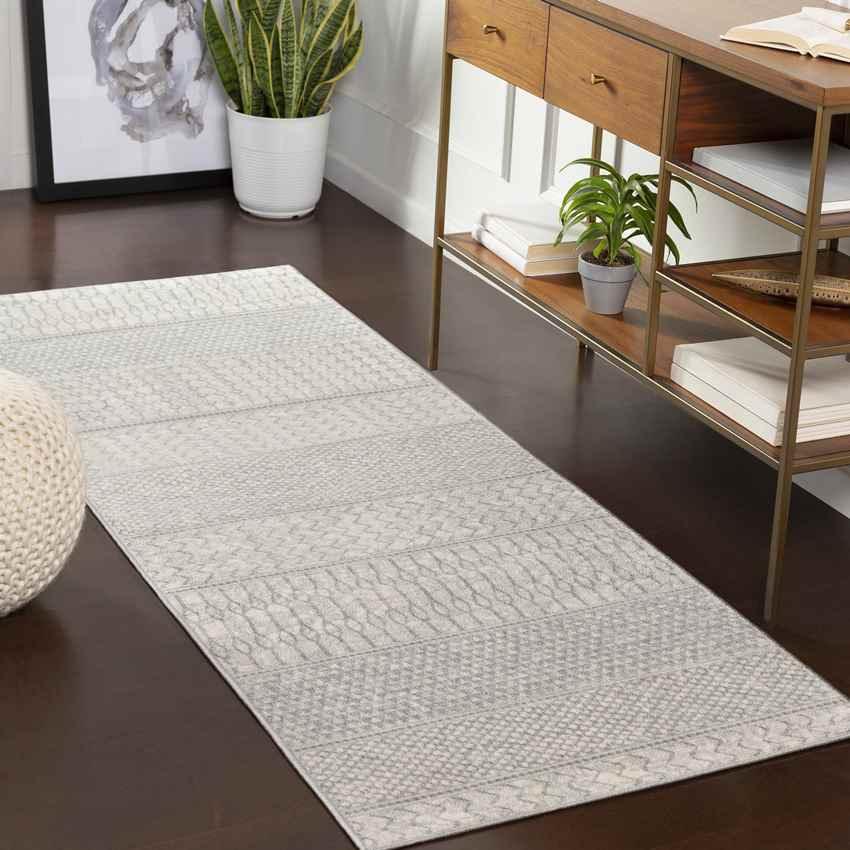 Angelica Global Silver Gray Area Rug