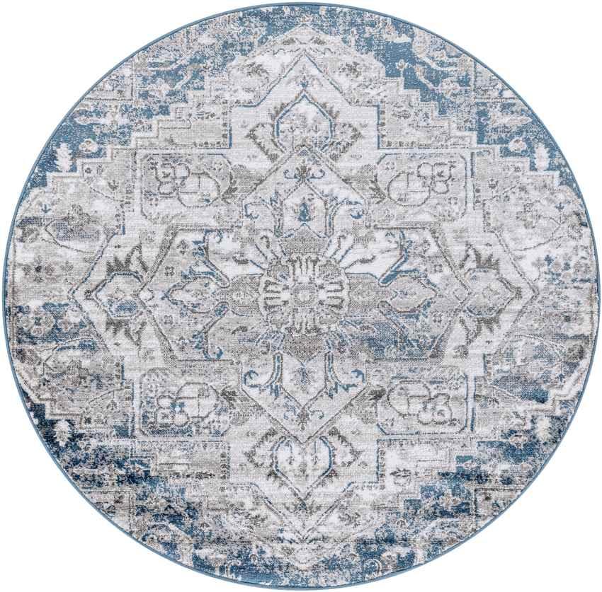 Angelo Traditional Ivory/Blue Area Rug