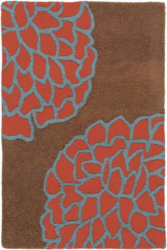 Aniak Modern Brown/Sky Red Area Rug