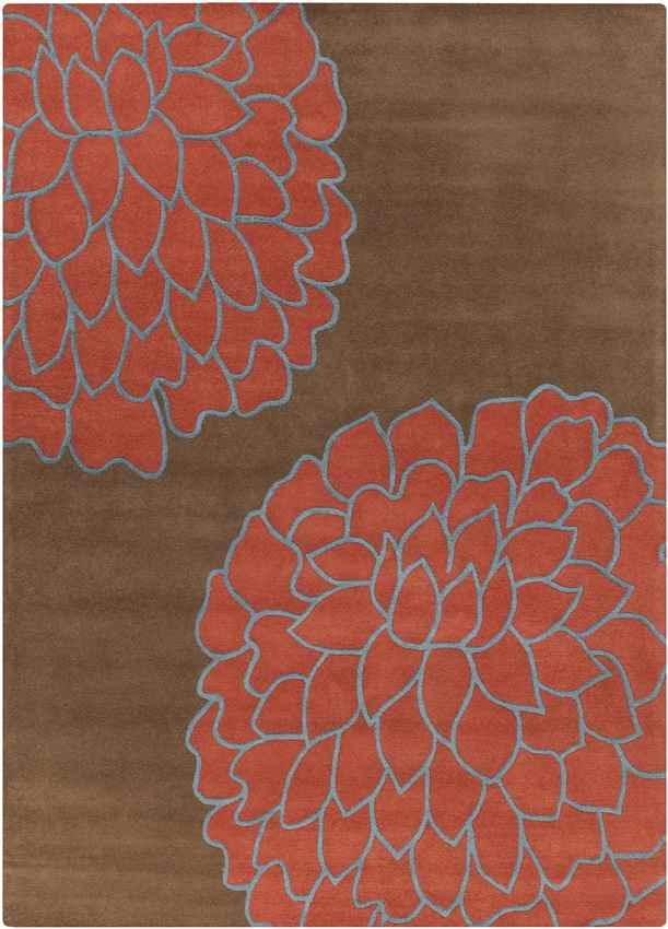 Aniak Modern Brown/Sky Red Area Rug