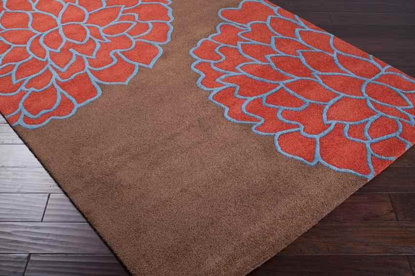 Aniak Modern Brown/Sky Red Area Rug