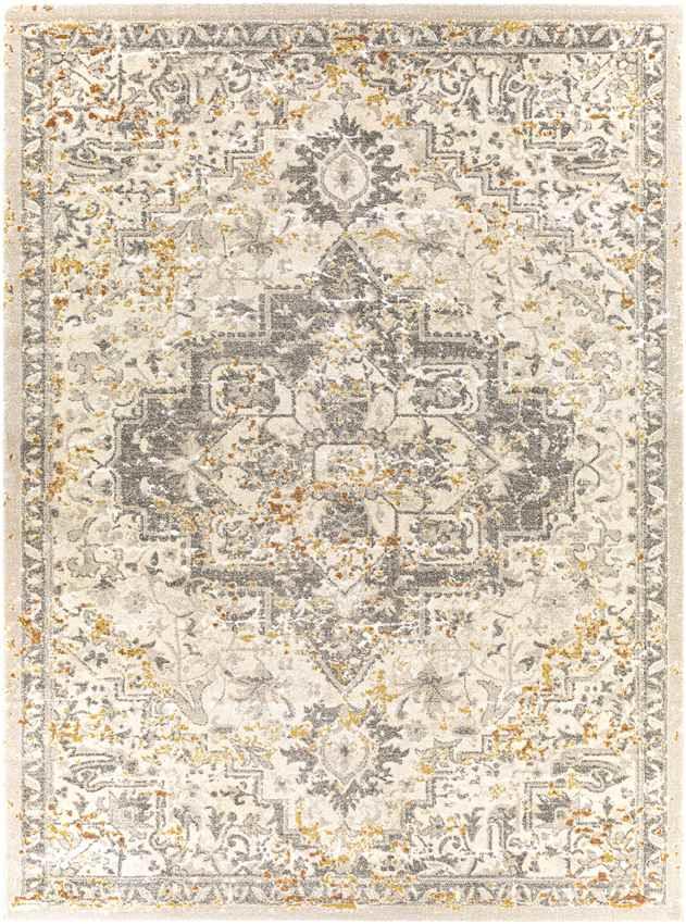 Annen Traditional Metallic Champagne Area Rug