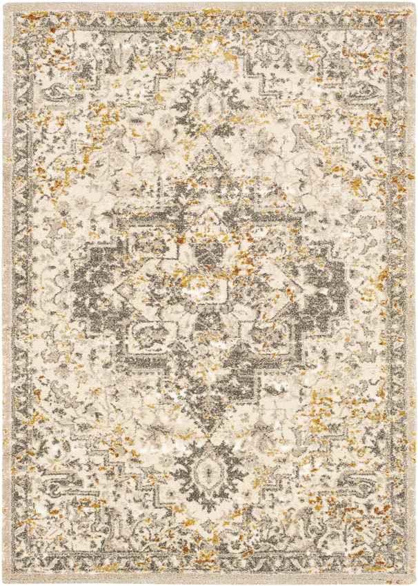 Annen Traditional Metallic Champagne Area Rug