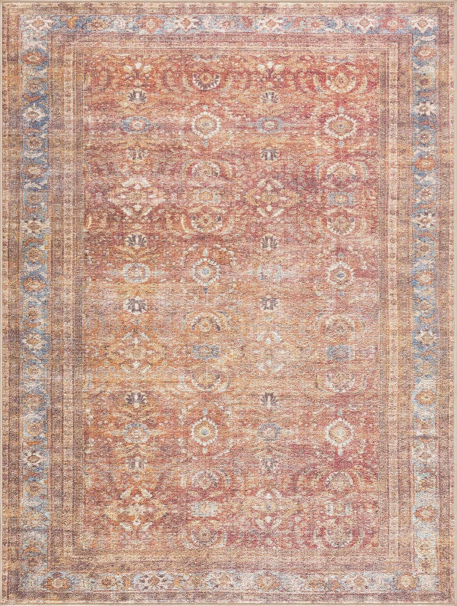 Anshu Peach Washable Area Rug