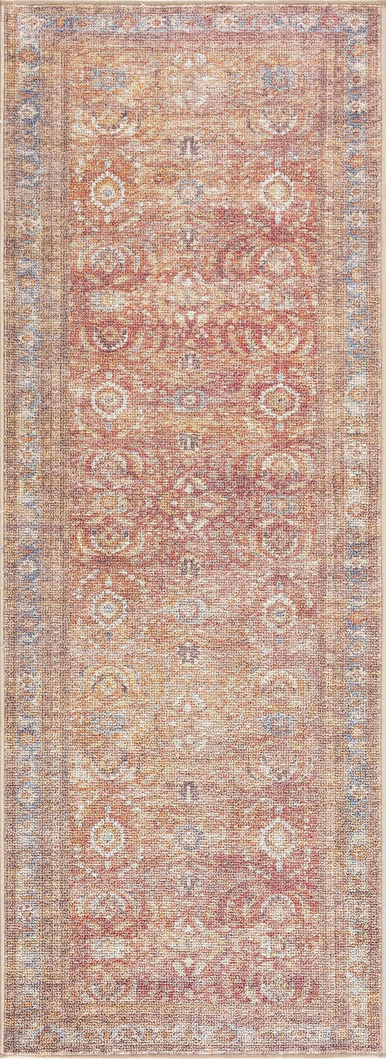 Anshu Peach Washable Area Rug