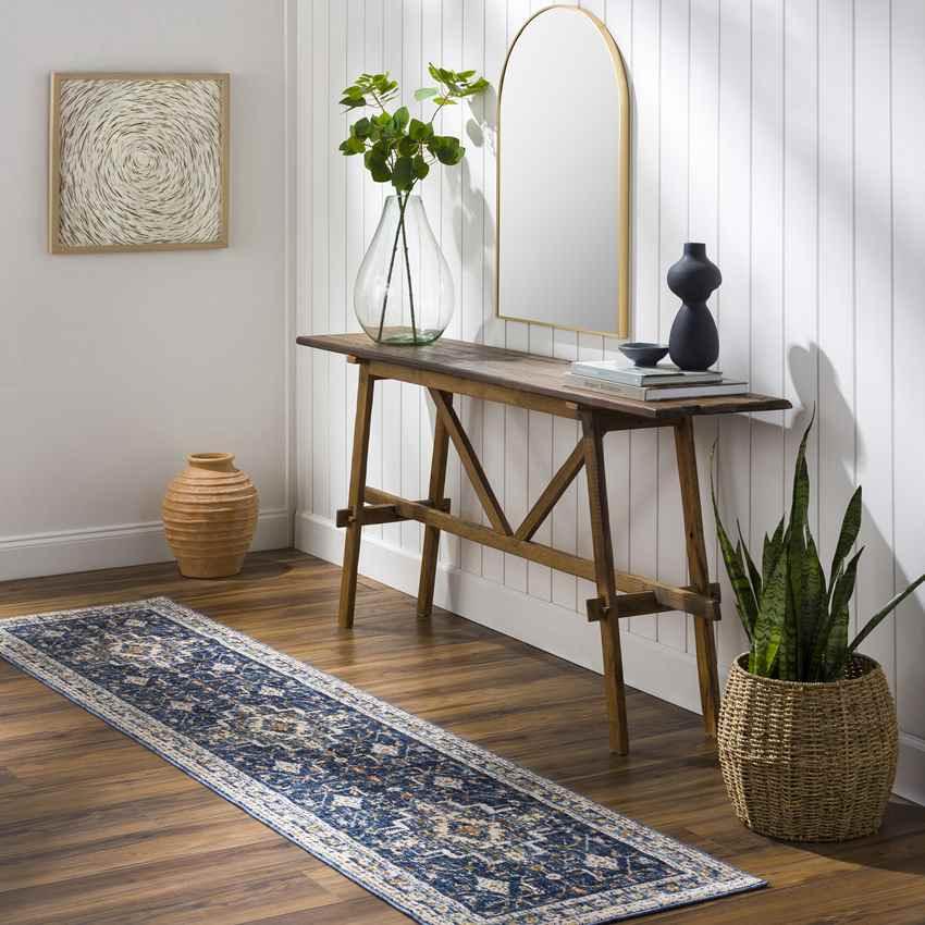 Anthon Traditional Dark Blue Area Rug