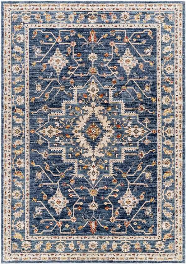 Anthon Traditional Dark Blue Area Rug