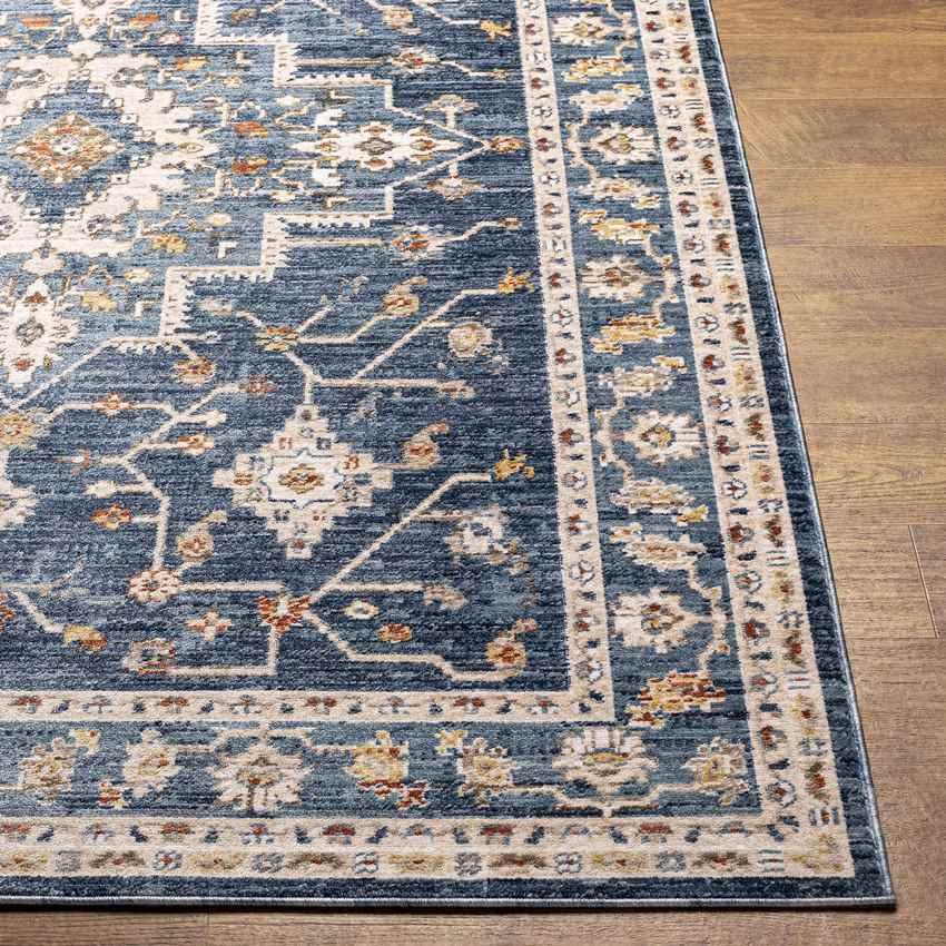 Anthon Traditional Dark Blue Area Rug