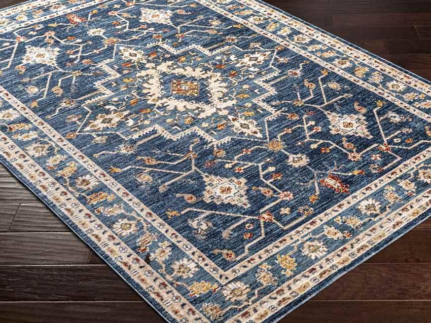 Anthon Traditional Dark Blue Area Rug