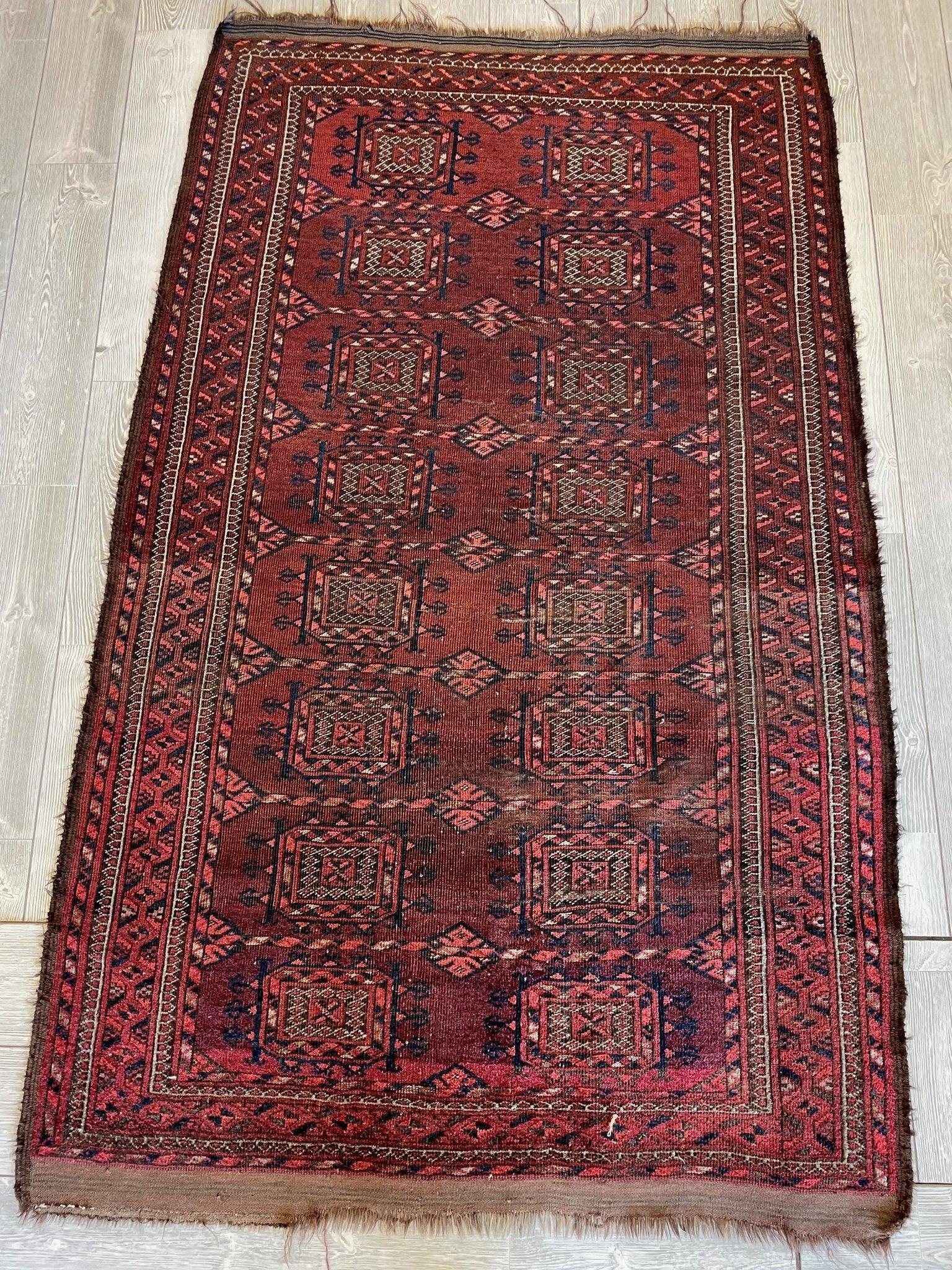 Antique 1880’s Baluch Rug 4x7 Ft