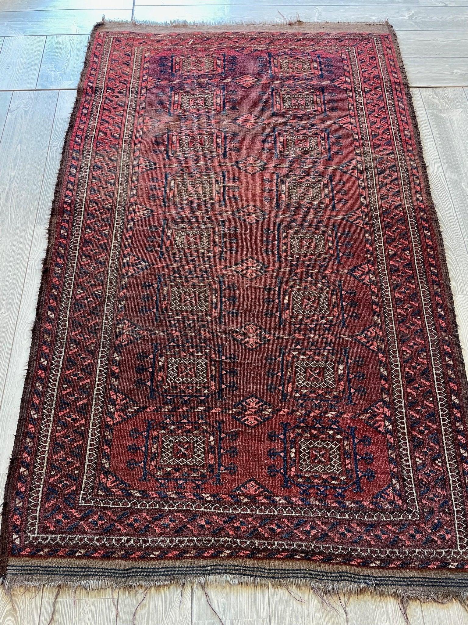 Antique 1880’s Baluch Rug 4x7 Ft