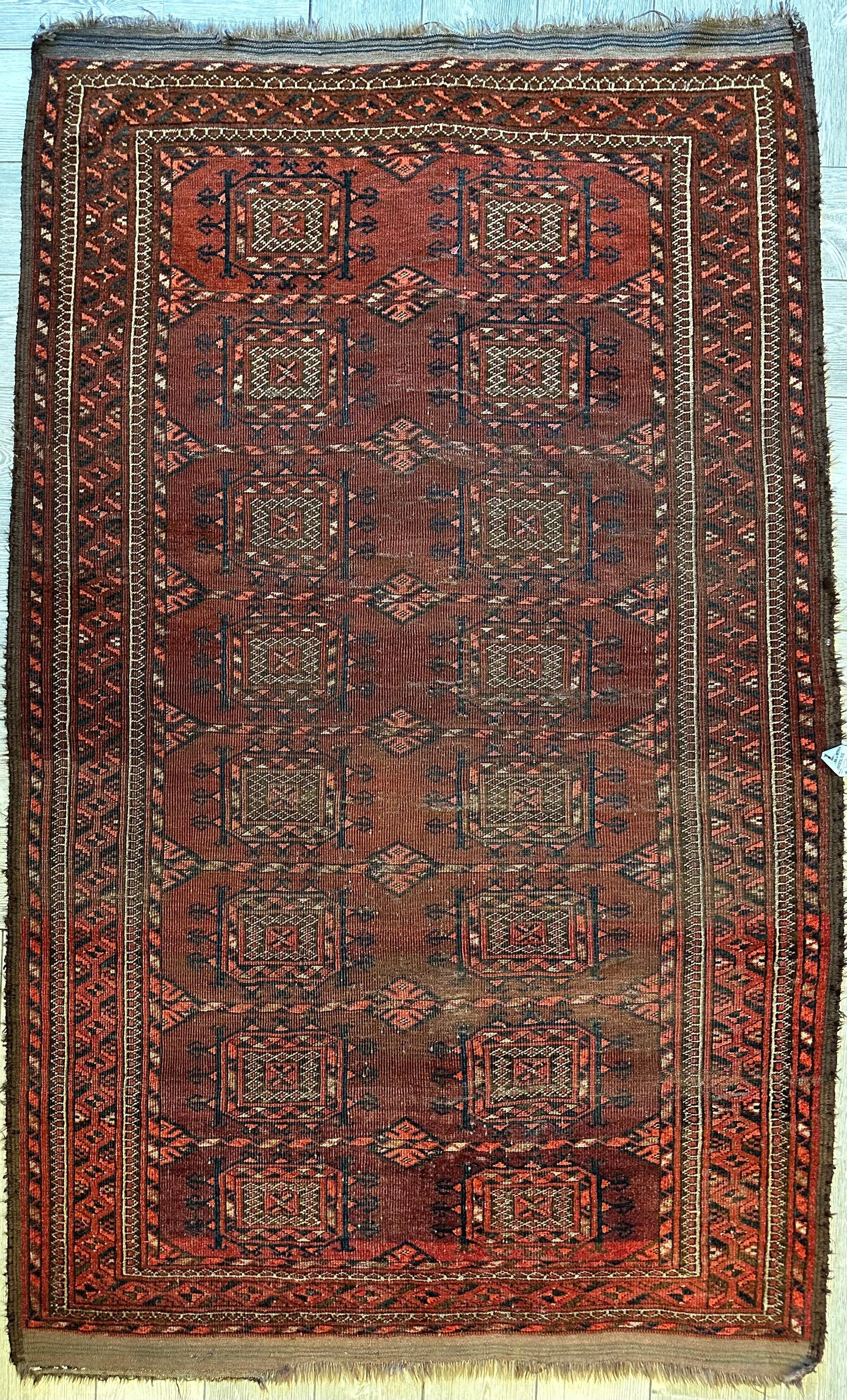 Antique 1880’s Baluch Rug 4x7 Ft