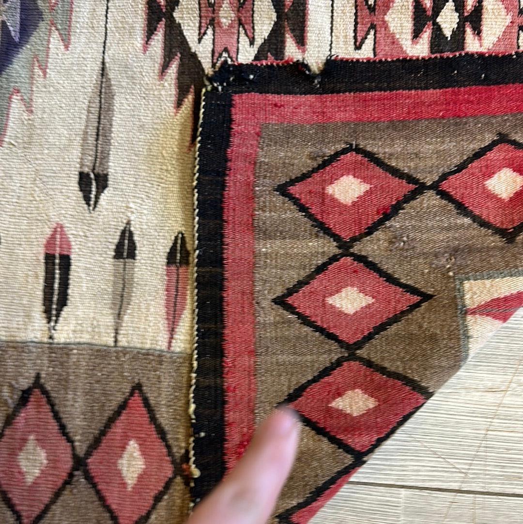 Antique 1880’s Navajo Rug 4’ x 5’