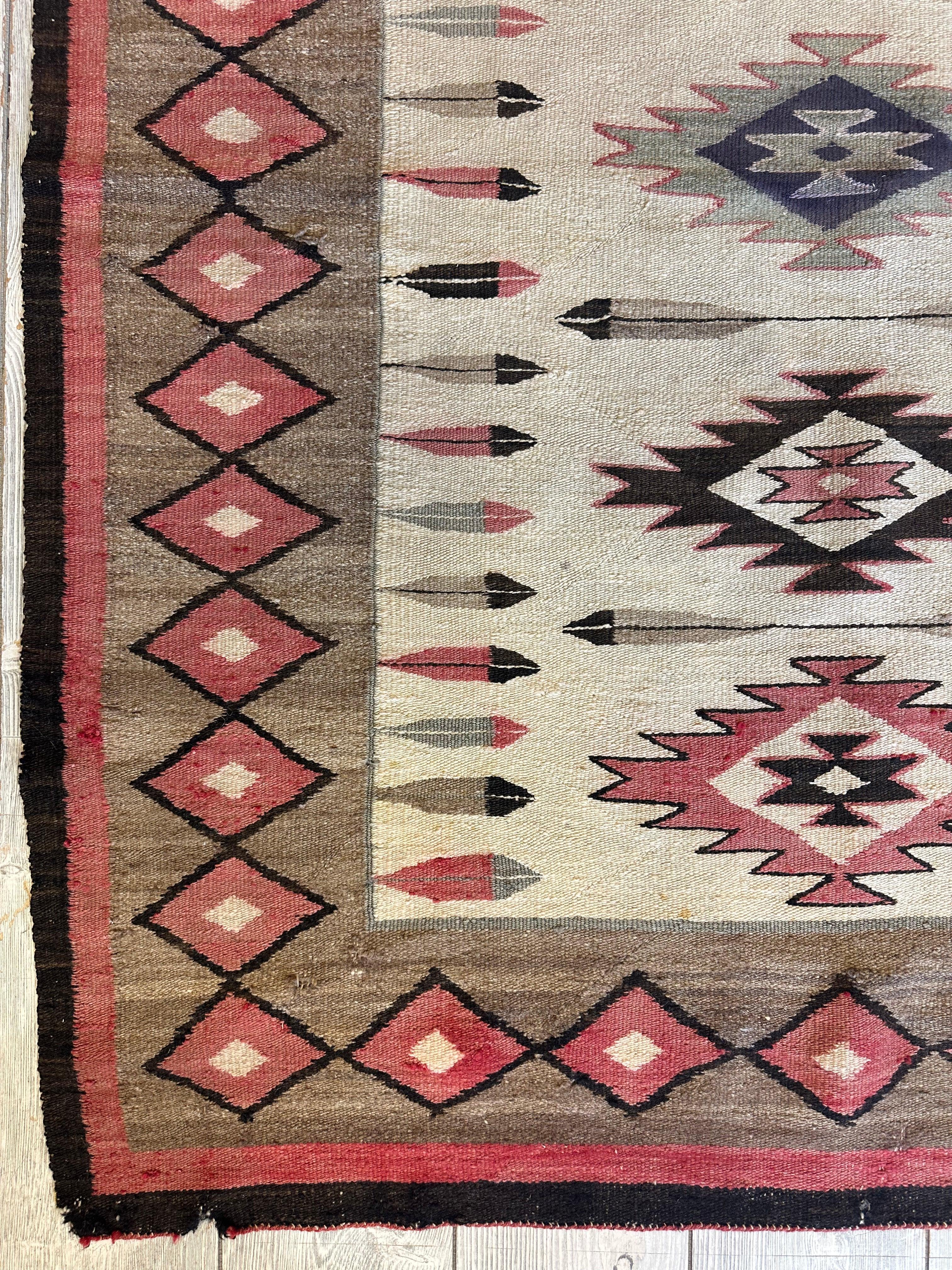 Antique 1880’s Navajo Rug 4’ x 5’