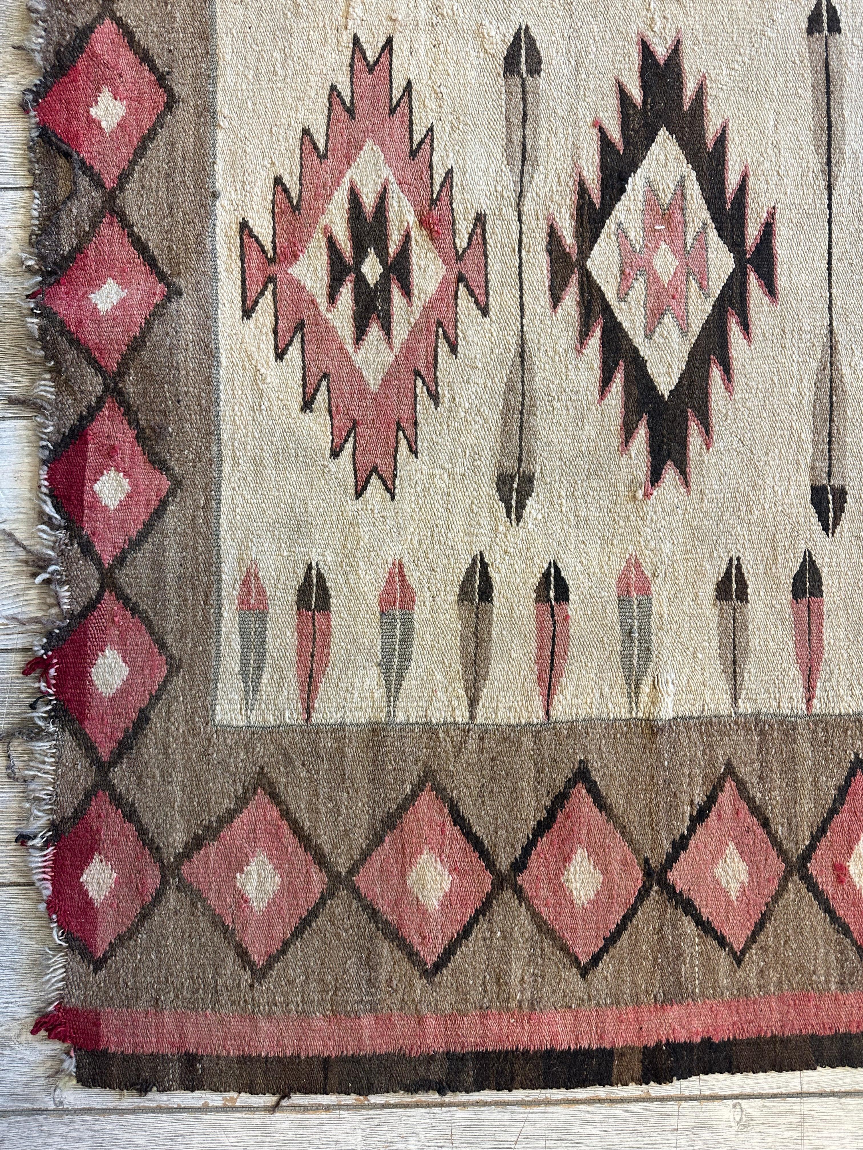 Antique 1880’s Navajo Rug 4’ x 5’