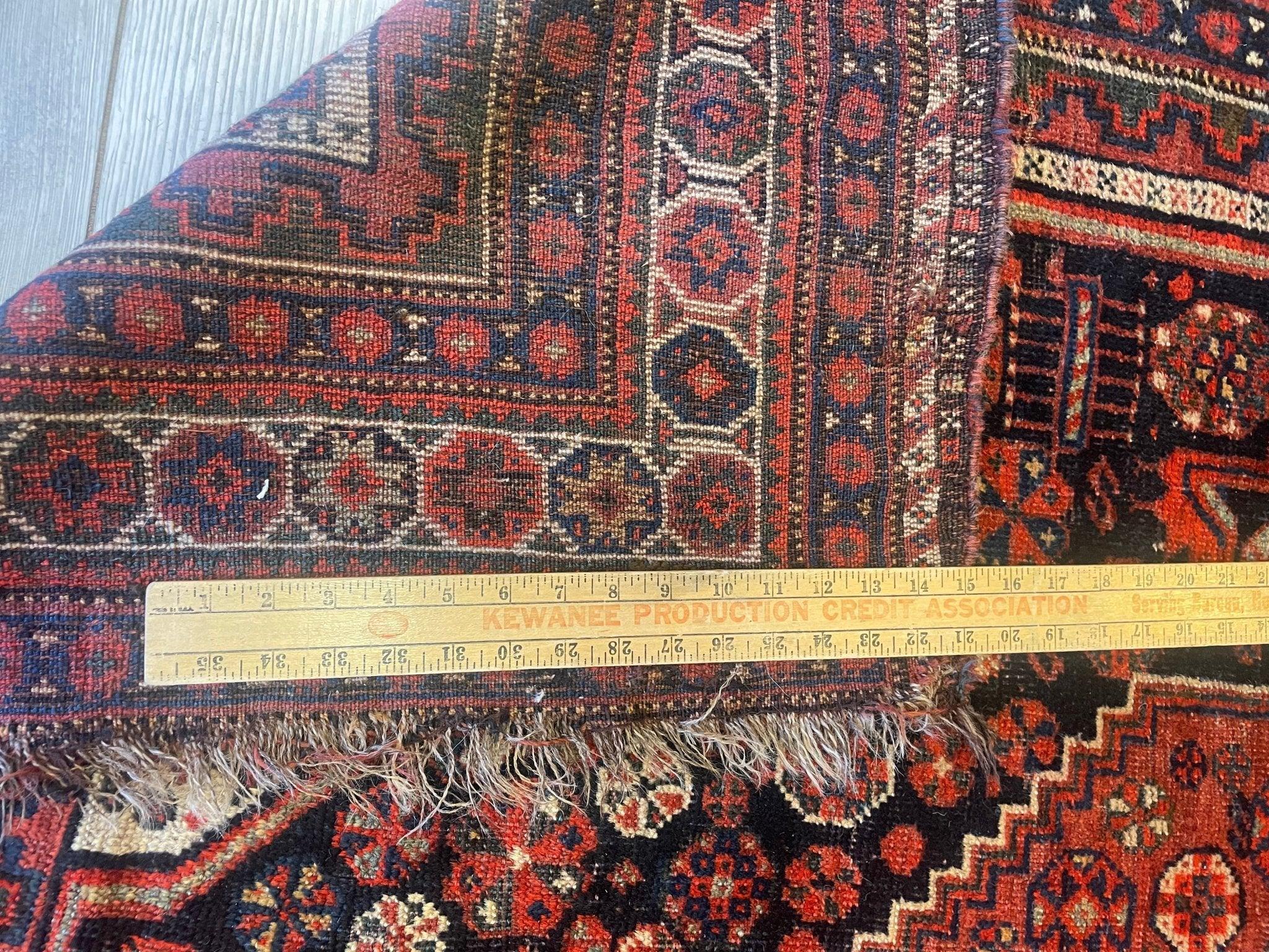 Antique 1880s Collectible Nomad Persian Khamseh Rug 6'x9'