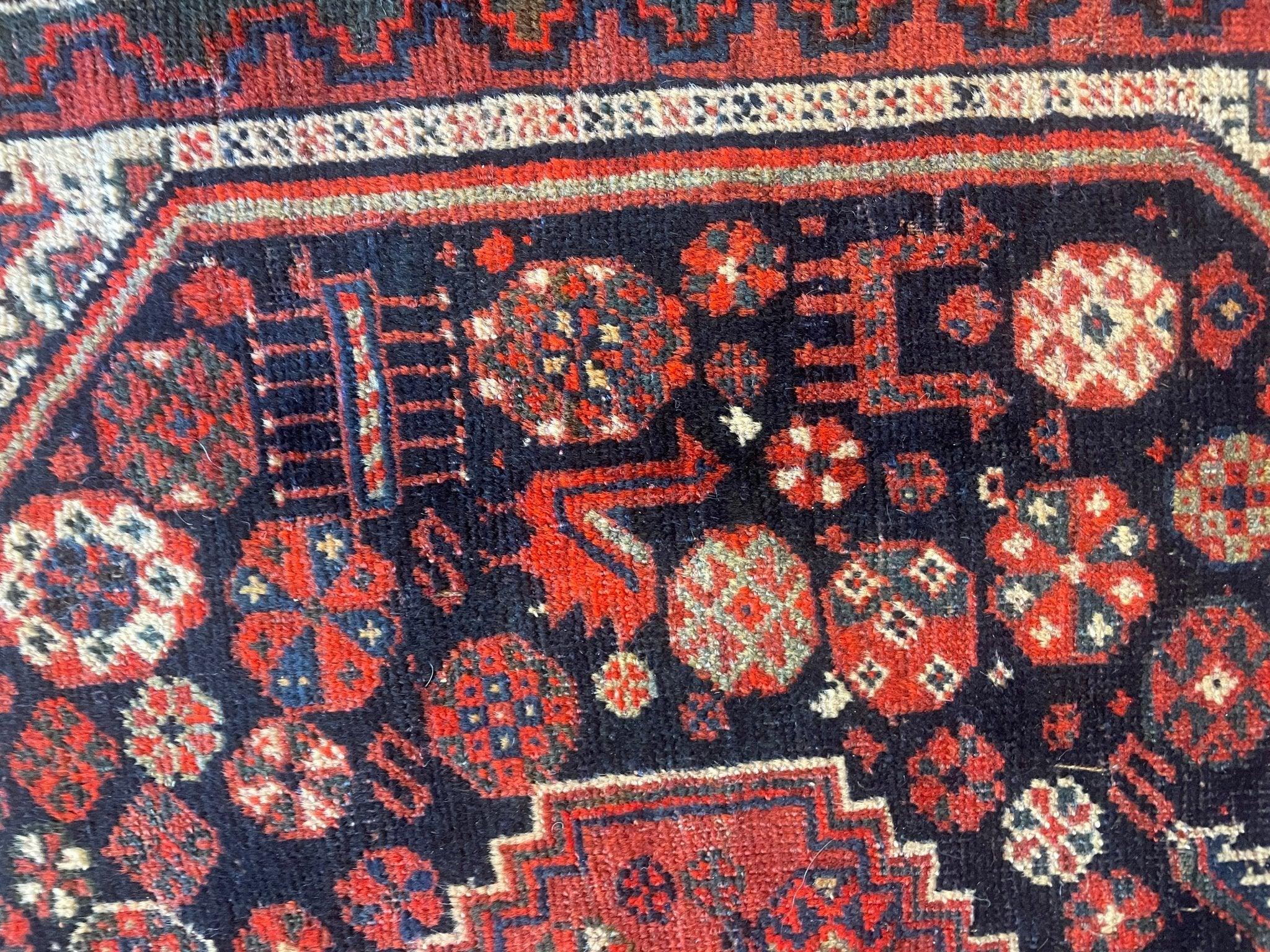 Antique 1880s Collectible Nomad Persian Khamseh Rug 6'x9'