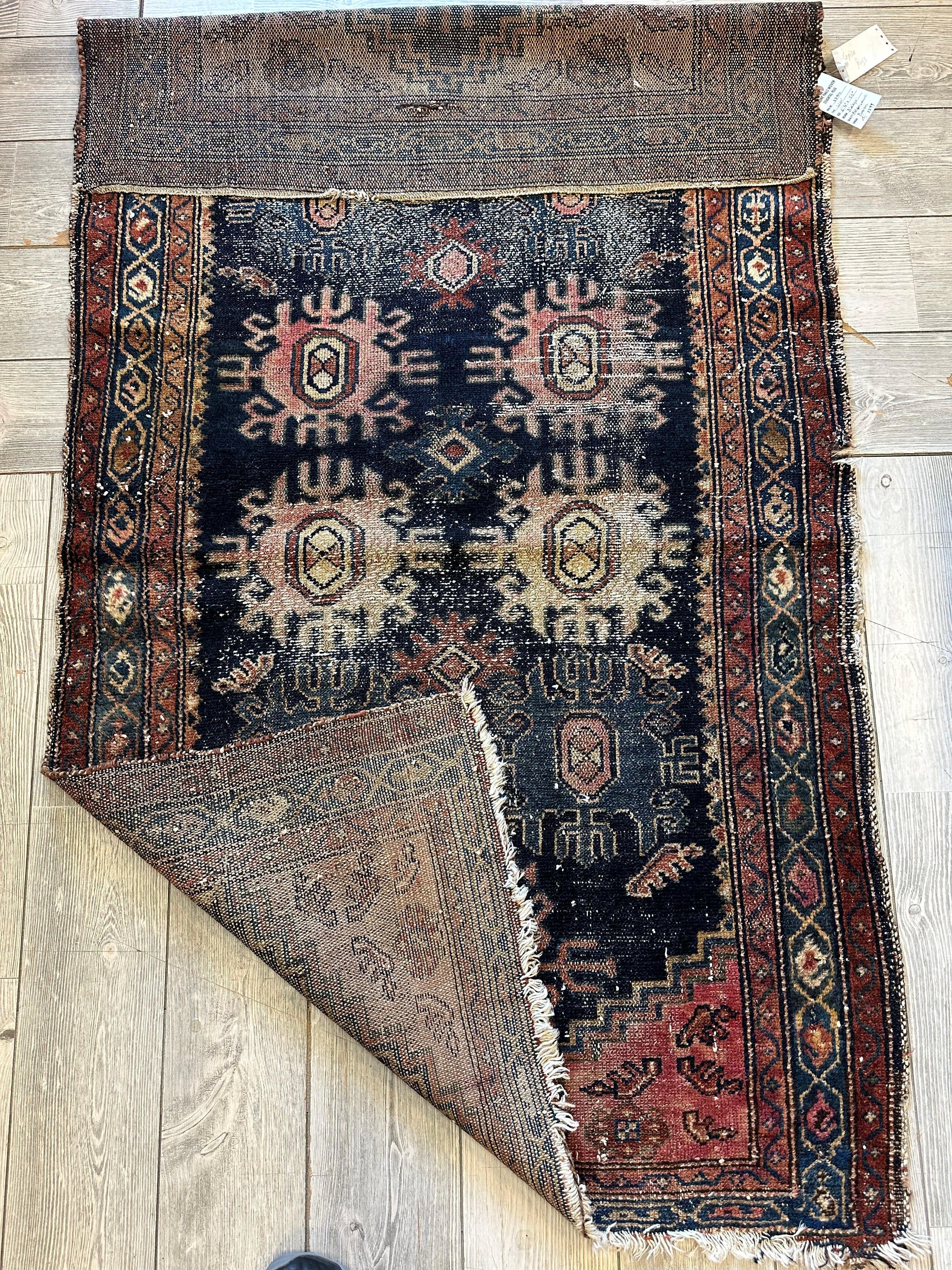 Antique 1880s Persian Malayer Rug 6'4'' x 3'6''