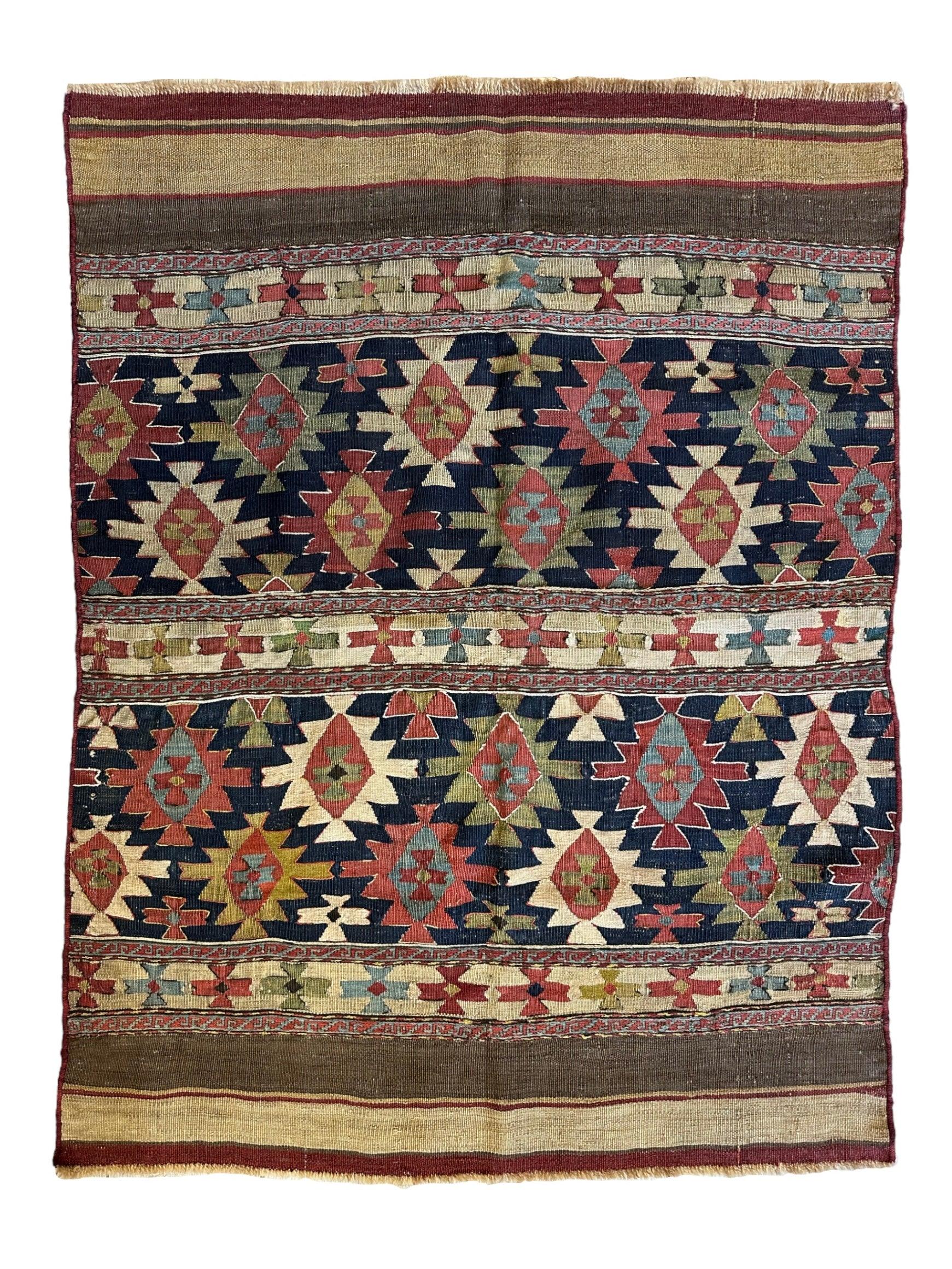 Antique 19th Century Caucasian Shahsavan Rug Rug 3’ x 4’