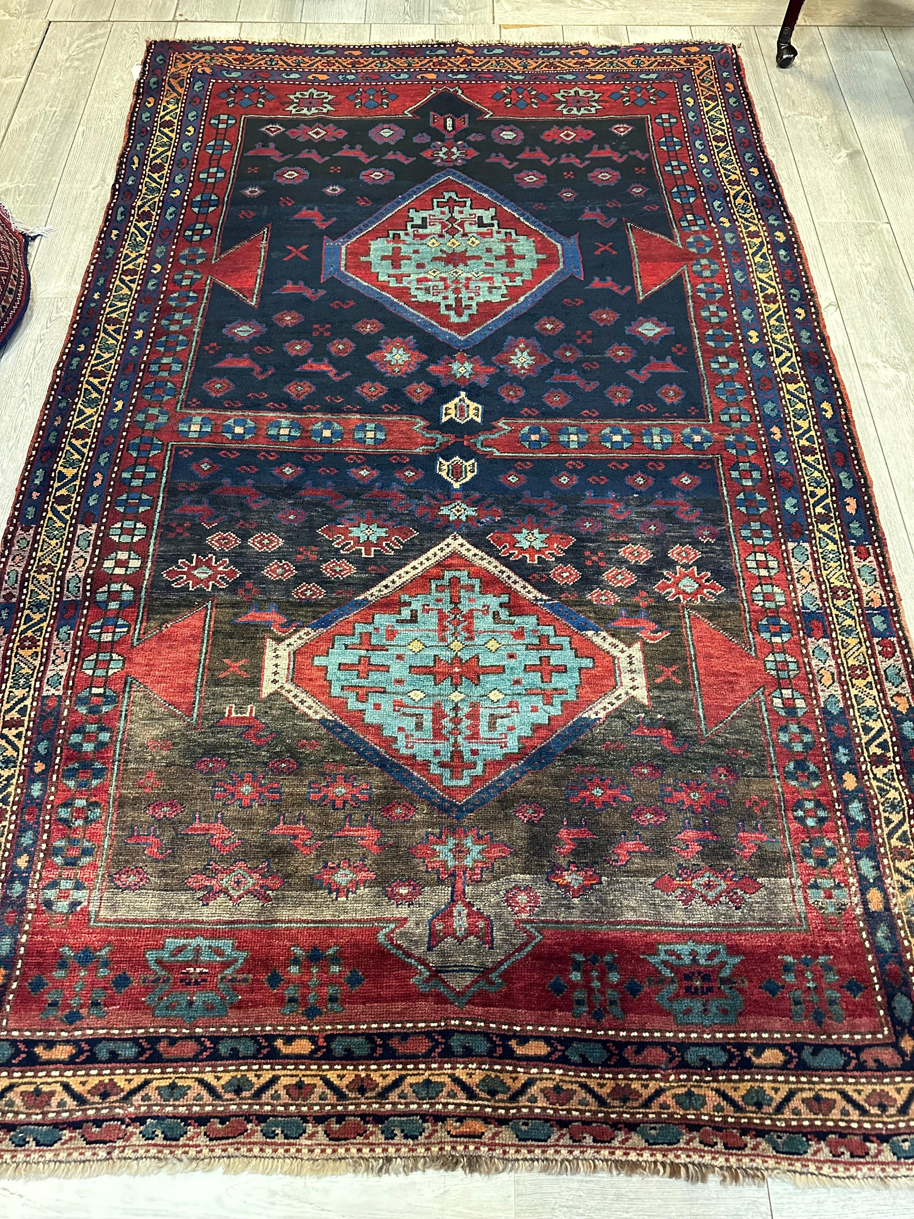 Antique 19th Century Handwoven Kazak Tribal Rug 5’ x 8’