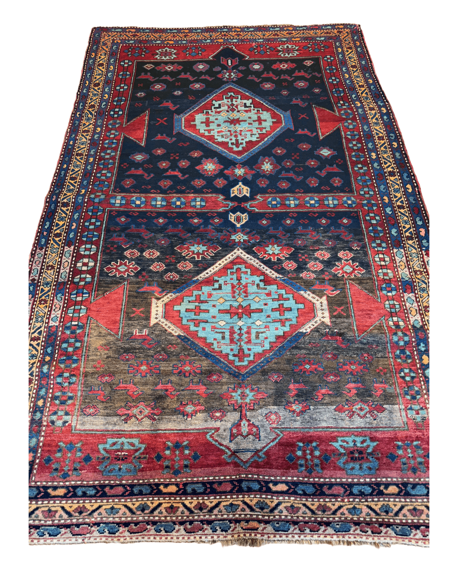 Antique 19th Century Handwoven Kazak Tribal Rug 5’ x 8’