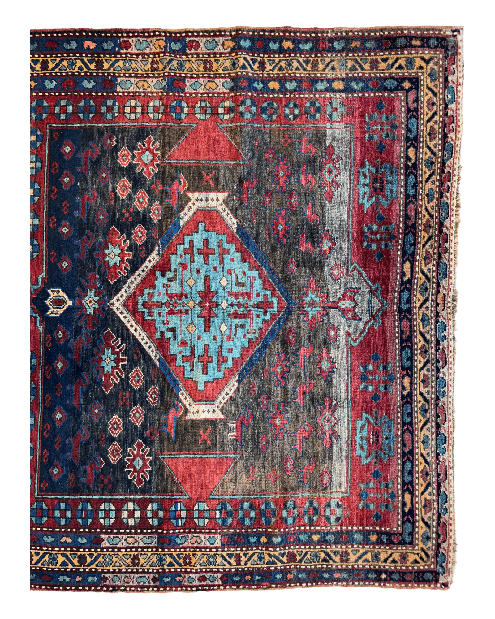 Antique 19th Century Handwoven Kazak Tribal Rug 5’ x 8’